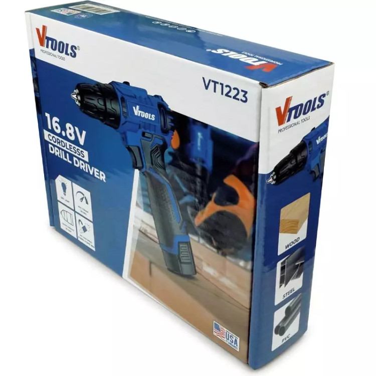 دریل شارژی 16 ولت وی تولز مدل VT1223